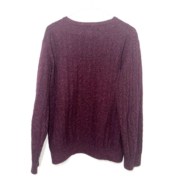 Barbour Wool Blend Cable Knit Sweater - Wine L - Picture 2 of 6